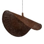 GloboStar® CUBA 01770 Boho Κρεμαστό Φωτιστικό Ανάρτηση Μονόφωτο 1 x E27 IP20 Καφέ Ξύλο - Μ100 x Π100 x Y55cm - Image 6