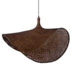 GloboStar® CUBA 01770 Boho Κρεμαστό Φωτιστικό Ανάρτηση Μονόφωτο 1 x E27 IP20 Καφέ Ξύλο - Μ100 x Π100 x Y55cm - Image 7