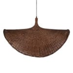 GloboStar® CUBA 01770 Boho Κρεμαστό Φωτιστικό Ανάρτηση Μονόφωτο 1 x E27 IP20 Καφέ Ξύλο - Μ100 x Π100 x Y55cm - Image 8