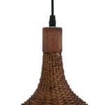 GloboStar® CUBA 01770 Boho Κρεμαστό Φωτιστικό Ανάρτηση Μονόφωτο 1 x E27 IP20 Καφέ Ξύλο - Μ100 x Π100 x Y55cm - Image 10