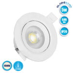 Φωτιστικό LED Spot Οροφής Mini Downlight 5W 230v 500lm 50° με Κινούμενη Βάση Φ9 Φυσικό Λευκό 4500k GloboStar 01881