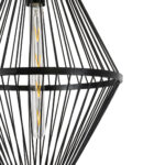 GloboStar® YOSHI 01929 Boho Κρεμαστό Φωτιστικό Πλέγμα Μονόφωτο 1 x E27 IP20 Μαύρο Ξύλο - Μ35 x Π35 x Υ60cm - Image 8