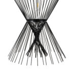 GloboStar® YOSHI 01929 Boho Κρεμαστό Φωτιστικό Πλέγμα Μονόφωτο 1 x E27 IP20 Μαύρο Ξύλο - Μ35 x Π35 x Υ60cm - Image 9