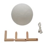 Διακοσμητικό Ανάγλυφο Φωτιστικό Αφής 3D Moon 12cm RGBW Ντιμαριζόμενο με Ασύρματο Χειριστήριο GloboStar 07029 - Image 8