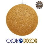 GloboStar® OCEANA 01357 Vintage Κρεμαστό Φωτιστικό Οροφής Μονόφωτο 1 x E27 Μπεζ Ξύλινο Ψάθινο Rattan Φ40 x Υ40cm