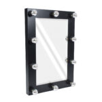 GloboStar® MAKEUP MIRROR-60x90-5 Μοντέρνος Καθρέπτης Μακιγιάζ με Πλαίσιο Φυσικού Ξύλου με Διακόπτη On/Off 10 x E27 AC220-240V - Μ60 x Π7 x Υ90cm - Μαύρος Έβενος - Image 2