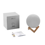 Διακοσμητικό Ανάγλυφο Φωτιστικό Αφής 3D Moon 12cm RGBW Ντιμαριζόμενο με Ασύρματο Χειριστήριο GloboStar 07029 - Image 9