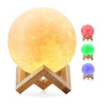 Διακοσμητικό Ανάγλυφο Φωτιστικό Αφής 3D Moon 12cm RGBW Ντιμαριζόμενο με Ασύρματο Χειριστήριο GloboStar 07029 - Image 5