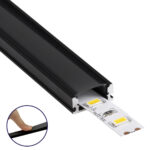 GloboStar® SURFACE-PROFILE 70806-2M Προφίλ Αλουμινίου - Βάση & Ψύκτρα Ταινίας LED με Μαύρο Φιμέ Κάλυμμα - Επιφανειακή Χρήση - Πατητό Κάλυμμα - Μαύρο - 2 Μέτρα - Πακέτο 5 Τεμαχίων - Μ200 x Π1.6 x Υ0.7cm - Image 2