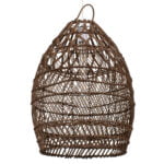 GloboStar® TAHITI 00711 Boho Κρεμαστό Φωτιστικό Πλέγμα Μονόφωτο 1 x E27 IP20 Καφέ Ξύλο - Μ38 x Π38 x Υ50cm - Image 2