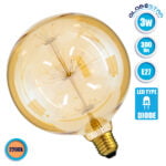 GloboStar® 99210 Λάμπα E27 BLL150 MTX Balloon DIODE HP LED String 3W 300 lm 320° AC 85-265V Edison Retro με Μελί Γυαλί Ultra Θερμό Λευκό 2200 K