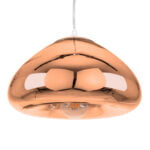 GloboStar® CRISTIN 00761 Μοντέρνο Κρεμαστό Φωτιστικό Ανάρτηση Μονόφωτο 1 x E27 IP20 Χάλκινο Γυαλί - Μ30 x Π30 x Υ19cm - Image 2
