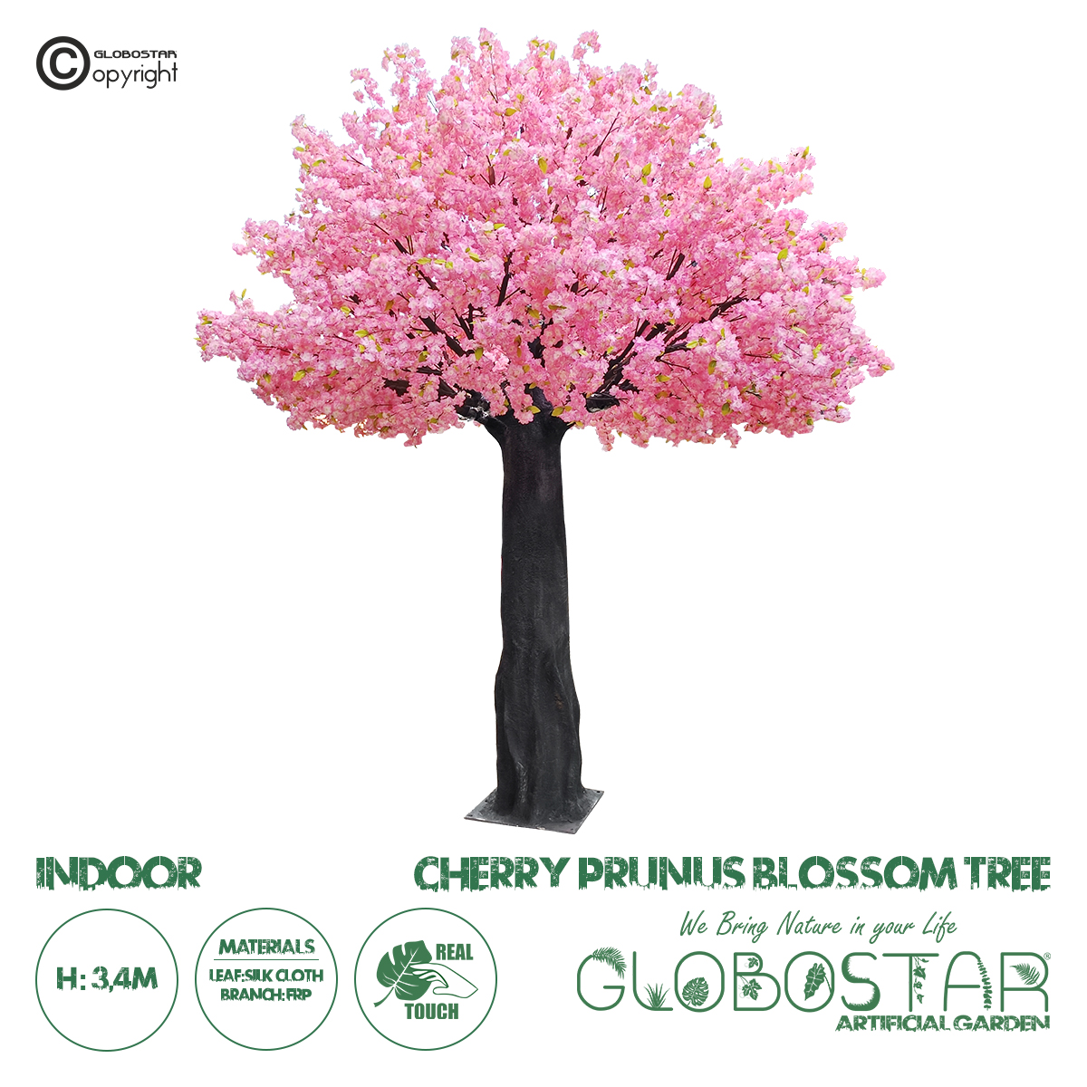 20164_1 GloboStar® Artificial Garden CHERRY PRUNUS BLOSSOM TREE 20164 Τεχνητό Διακοσμητικό Δέντρο Άνθος Κερασιάς Προύμνη Υ340cm - Image 1