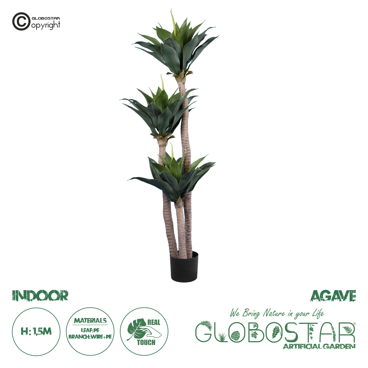 20215_1 GloboStar® Artificial Garden AGAVE 20215 Τεχνητό Διακοσμητικό Φυτό Αγαύη Υ150cm - Image 1