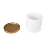 GloboStar® Artificial Garden KASOS 20444 Πήλινο Κεραμικό Κασπώ Γλάστρα - Flower Pot Λευκό με Χρυσό Φ15cm x Υ15cm - Image 7