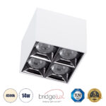 GloboStar® LUMINAR SUPERIOR 60334 Επιφανειακό LED Spot Downlight TrimLess 14W 1960lm 36° AC 220-240V IP20 Μ8.2 x Π8.2 x Υ6.6cm - Λευκό με Κάτοπτρο Χρωμίου - Φυσικό Λευκό 4500K - Bridgelux High Lumen Chip Gen2 - TÜV Certified Driver - 5 Years Warranty - Image 2