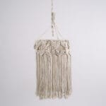 GloboStar® CONGO 36206 Boho Κρεμαστό Φωτιστικό Μακραμέ Μονόφωτο 1 x E27 IP20 Μπεζ Ύφασμα - Μ30 x Π30 x Υ50cm - Image 5