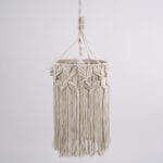 GloboStar® CONGO 36206 Boho Κρεμαστό Φωτιστικό Μακραμέ Μονόφωτο 1 x E27 IP20 Μπεζ Ύφασμα - Μ30 x Π30 x Υ50cm - Image 6