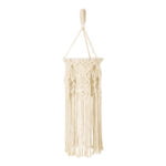 GloboStar® BAHRI 36211 Boho Κρεμαστό Φωτιστικό Μακραμέ Μονόφωτο 1 x E27 IP20 Μπεζ Ύφασμα - Μ20 x Π20 x Υ65cm - Image 4