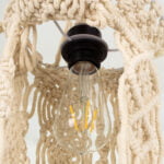 GloboStar® BAHRI 36211 Boho Κρεμαστό Φωτιστικό Μακραμέ Μονόφωτο 1 x E27 IP20 Μπεζ Ύφασμα - Μ20 x Π20 x Υ65cm - Image 7