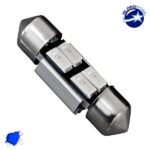 GloboStar® C5W 40154  Λάμπα Αυτοκινήτου  FESTOONLED 31mm Can Bus με 4 SMD 5630 2.5W DC  180° 12V Μπλε