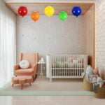GloboStar® BALLOON 00654 Παιδικό Φωτιστικό Οροφής Μπάλα Μονόφωτο 1 x E27 IP20 Μπλε Πλαστικό με Ασημί Μέταλλο - Μ30 x Π30 x Υ33cm - Image 11