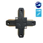 Μονοφασικός Connector 2 Καλωδίων Συνδεσμολογίας Cross (+) για Μαύρη Ράγα Οροφής GloboStar 93029