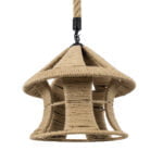 GloboStar® SOLITARIO 01606 Boho Κρεμαστό Φωτιστικό Φιγούρα Μονόφωτο 1 x E27 IP20 Μπεζ Σχοινί -Μ36 x Π36 x Y30cm - Image 2