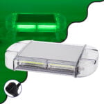 GloboStar® 85175 PRO Series Φάρος Σήμανσης Οχήματος Security - Ασφαλείας για Αυτοκίνητα & Φορτηγά 6 Προγραμμάτων Φωτισμού STROBE LED COB 60W DC 10-30V Αδιάβροχος IP66 Πράσινο - Image 2