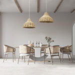 GloboStar® MAYOTTE 00724 Boho Κρεμαστό Φωτιστικό Καμπάνα Μονόφωτο 1 x E27 IP20 Μπεζ Ξύλο - Μ40 x Π40 x Υ28cm - Image 10