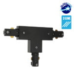 Διφασικός Connector 3 Καλωδίων Συνδεσμολογίας Ταφ (Τ) για Μαύρη Ράγα Οροφής GloboStar 93132