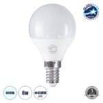 GloboStar® 60015 Λάμπα LED E14 G45 Γλομπάκι 6W 600lm 260° AC 220-240V IP20 Φ4.5 x Υ7.8cm Ψυχρό Λευκό 6000K - 3 Years Warranty