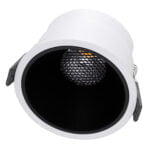 GloboStar® PLUTO-B 60259 Χωνευτό LED Spot Downlight TrimLess Φ10.4cm 15W 1875lm 38° AC 220-240V IP20 Φ10.4 x Υ6.5cm - Στρόγγυλο - Λευκό με Μαύρο Κάτοπτρο & Anti-Glare HoneyComb - Θερμό Λευκό 2700K - Bridgelux COB - 5 Years Warranty - Image 3