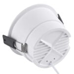 GloboStar® PLUTO-B 60259 Χωνευτό LED Spot Downlight TrimLess Φ10.4cm 15W 1875lm 38° AC 220-240V IP20 Φ10.4 x Υ6.5cm - Στρόγγυλο - Λευκό με Μαύρο Κάτοπτρο & Anti-Glare HoneyComb - Θερμό Λευκό 2700K - Bridgelux COB - 5 Years Warranty - Image 4