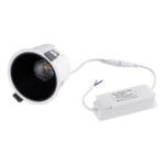 GloboStar® PLUTO-B 60259 Χωνευτό LED Spot Downlight TrimLess Φ10.4cm 15W 1875lm 38° AC 220-240V IP20 Φ10.4 x Υ6.5cm - Στρόγγυλο - Λευκό με Μαύρο Κάτοπτρο & Anti-Glare HoneyComb - Θερμό Λευκό 2700K - Bridgelux COB - 5 Years Warranty - Image 7