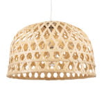 GloboStar® MANGEA 00716 Boho Κρεμαστό Φωτιστικό Πλέγμα Μονόφωτο 1 x E27 IP20 Μπέζ Ξύλο - Μ50 x Π50 x Υ34cm - Image 2