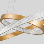 GloboStar® DIAMOND DUO 61151 Κρεμαστό Φωτιστικό Δαχτυλίδι-Κύκλος LED CCT 75W 8743lm 360° AC 220-240V - Εναλλαγή Φωτισμού μέσω Τηλεχειριστηρίου All In One Ψυχρό 6000k+Φυσικό 4500k+Θερμό 2700k Dimmable Φ40+60cm - Χρυσό Βούρτσας - 3 Years Warranty - Image 7