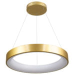 GloboStar® SALEM 61247 Κρεμαστή Πλαφονιέρα Οροφής Δαχτυλίδι-Κύκλος LED CCT 105W 12075lm 120° AC 220-240V - Εναλλαγή Φωτισμού μέσω Τηλεχειριστηρίου All In One Ψυχρό 6000k+Φυσικό 4500k+Θερμό 2700k Dimmable Φ60cm - Χρυσό Σαμπανιζέ - 3 Years Warranty - Image 3