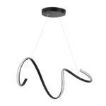 GloboStar® SPIRALE 61283 Κρεμαστό Φωτιστικό Οροφής Design LED CCT 75W 8400lm 300° AC 220-240V - Εναλλαγή Φωτισμού μέσω Τηλεχειριστηρίου All In One Ψυχρό 6000k+Φυσικό 4500k+Θερμό 2700k Dimmable Μ72 x Π25 x Υ30cm - Μαύρο - 3 Years Warranty - Image 3