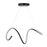GloboStar® SPIRALE 61283 Κρεμαστό Φωτιστικό Οροφής Design LED CCT 75W 8400lm 300° AC 220-240V - Εναλλαγή Φωτισμού μέσω Τηλεχειριστηρίου All In One Ψυχρό 6000k+Φυσικό 4500k+Θερμό 2700k Dimmable Μ72 x Π25 x Υ30cm - Μαύρο - 3 Years Warranty - Image 4