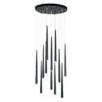 GloboStar® TEARS 61313 Κρεμαστό Φωτιστικό Οροφής Design LED CCT 36W 3960lm 180° AC 220-240V - Εναλλαγή Φωτισμού μέσω Τηλεχειριστηρίου All In One Ψυχρό 6000k+Φυσικό 4500k+Θερμό 2700k Dimmable Φ60 x Υ51.5cm - Μαύρο - 3 Years Warranty - Image 4