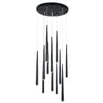 GloboStar® TEARS 61313 Κρεμαστό Φωτιστικό Οροφής Design LED CCT 36W 3960lm 180° AC 220-240V - Εναλλαγή Φωτισμού μέσω Τηλεχειριστηρίου All In One Ψυχρό 6000k+Φυσικό 4500k+Θερμό 2700k Dimmable Φ60 x Υ51.5cm - Μαύρο - 3 Years Warranty - Image 5