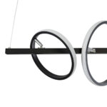 GloboStar® CIRCOLARE 61319 Κρεμαστό Φωτιστικό Οροφής Design LED CCT 75W 8400lm 360° AC 220-240V - Εναλλαγή Φωτισμού μέσω Τηλεχειριστηρίου All In One Ψυχρό 6000k+Φυσικό 4500k+Θερμό 2700k Dimmable Μ120 x Π25 x Υ25cm - Μαύρο - 3 Χρόνια Εγγύηση - Image 9