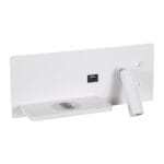 GloboStar® PALADIN 61353 Μοντέρνο Φωτιστικό Τοίχου - Απλίκα Ξενοδοχείου Bed Side LED 6W 720lm 36° AC 220-240V - Reading Light & Κρυφός Φωτισμός - Φορτιστές USB 3A & Wireless 20W - Μ30 x Π11 x Υ12cm - Φυσικό Λευκό 4500K - Λευκό - Αριστερό - Image 3