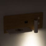 GloboStar® PALADIN 61359 Μοντέρνο Φωτιστικό Τοίχου - Απλίκα Ξενοδοχείου Bed Side LED 6W 720lm 36° AC 220-240V - Reading Light & Κρυφός Φωτισμός - Φορτιστές USB 3A & Wireless 20W - Μ30 x Π11 x Υ12cm - Φυσικό Λευκό 4500K - Ξύλο & Λευκό - Αριστερό - Image 14