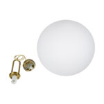 GloboStar® BELLISSIMO 61488 Μοντέρνο Κρεμαστό Φωτιστικό Μπάλα Μονόφωτο 1 x E27 IP20 Λευκό Γυαλί με Χρυσό Μέταλλο - Μ40 x Π40 x Υ62cm - Image 8