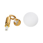GloboStar® ESTETICO 61492 Μοντέρνο Κρεμαστό Φωτιστικό Μπάλα Μονόφωτο 1 x E27 IP20 Λευκό Γυαλί με Χρυσό Μέταλλο - Μ20 x Π20 x Υ38cm - Image 8