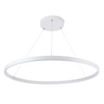 GloboStar® DIAMOND 61521 Κρεμαστό Φωτιστικό Δαχτυλίδι-Κύκλος LED CCT 67W 7504lm 360° AC 220-240V - Εναλλαγή Φωτισμού μέσω Τηλεχειριστηρίου All In One Ψυχρό 6000k+Φυσικό 4500k+Θερμό 2700k Dimmable Φ80cm - Λευκό - 3 Years Warranty - Image 3