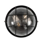 GloboStar® BOATLIGHT 61589 Vintage Industrial Φωτιστικό Τοίχου - Απλίκα - Καραβοχελώνα Εξωτερικού Χώρου Δίφωτο 2 x E27 AC220-240V Αδιάβροχο IP65 - Σώμα Αλουμινίου & Tempered Glass - Φ24 x Υ11cm - Μαύρο - Στρόγγυλο - 5 Years Warranty - Image 4