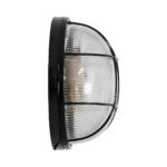 GloboStar® BOATLIGHT 61589 Vintage Industrial Φωτιστικό Τοίχου - Απλίκα - Καραβοχελώνα Εξωτερικού Χώρου Δίφωτο 2 x E27 AC220-240V Αδιάβροχο IP65 - Σώμα Αλουμινίου & Tempered Glass - Φ24 x Υ11cm - Μαύρο - Στρόγγυλο - 5 Years Warranty - Image 5